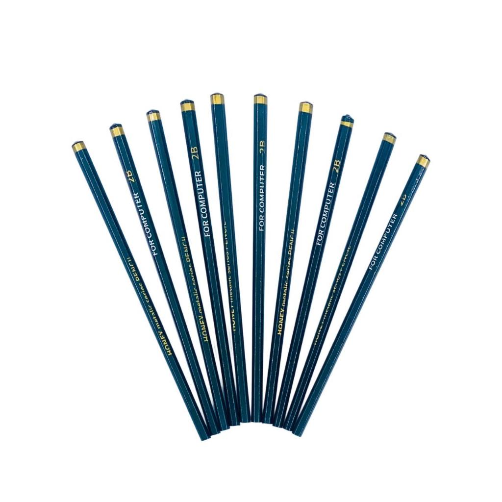 New Product ( Staland ) / ( Dapat 12 Pensil ) Pensil 2B Honey Biru Hijau / Pensil Kayu 2B Honey