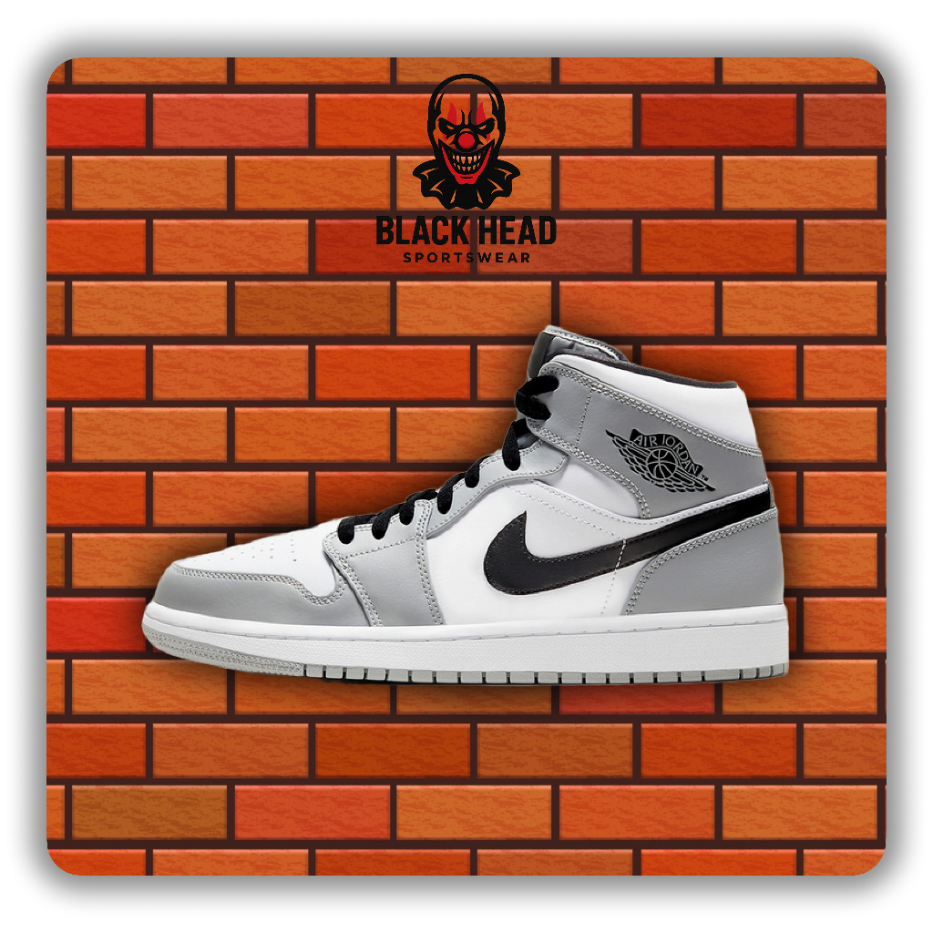 Sepatu Sneakers Abu Putih Modern Jordan 1 Smoke Grey – Black Head Sportswear