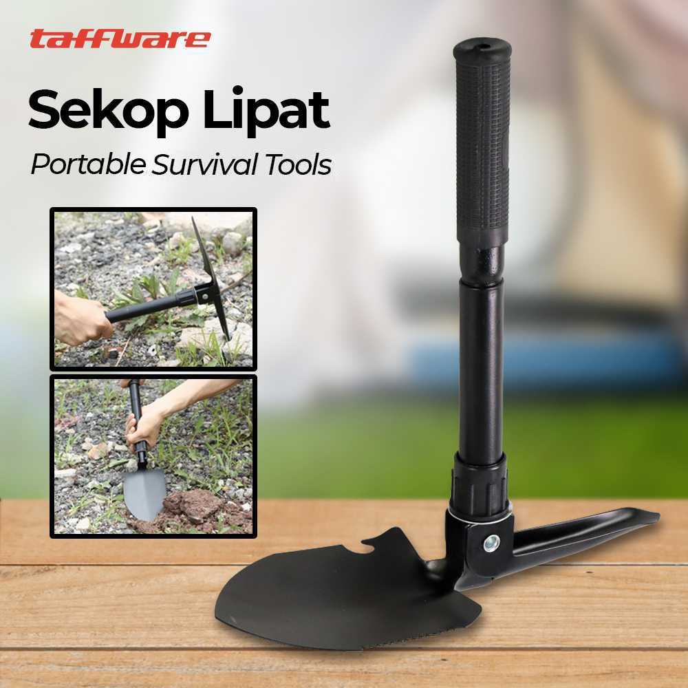 Taffware Pacul Sekop Lipat Portable Survival Tools with Compass - T-3 Pacul Mini Cangkul Lipat Sekop