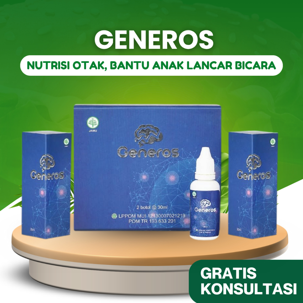 Generos Vitamin Otak Anak 100% Ori Atasi Terlambat Bicara Autis ADHD
