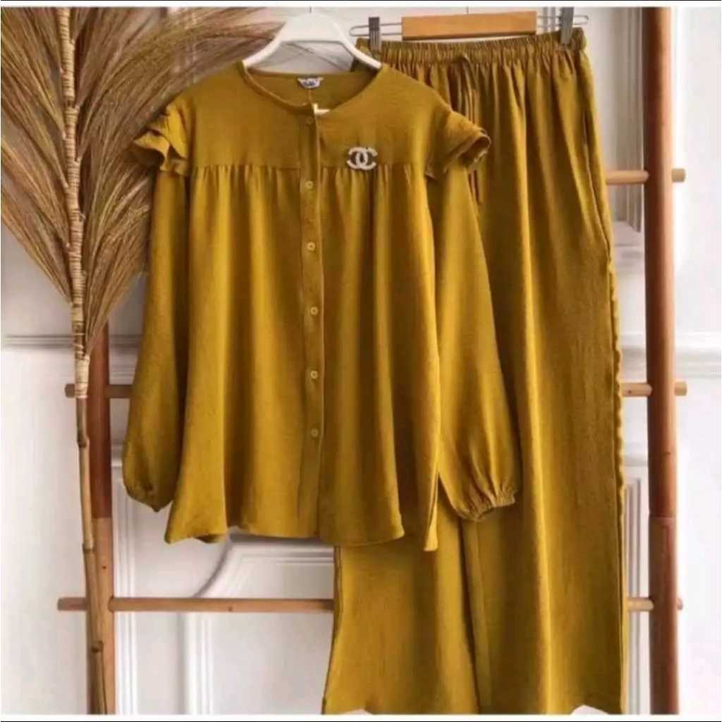 One Set Wanita Revana katunPremium  Jumbo//setelan waniiita dewasa polos