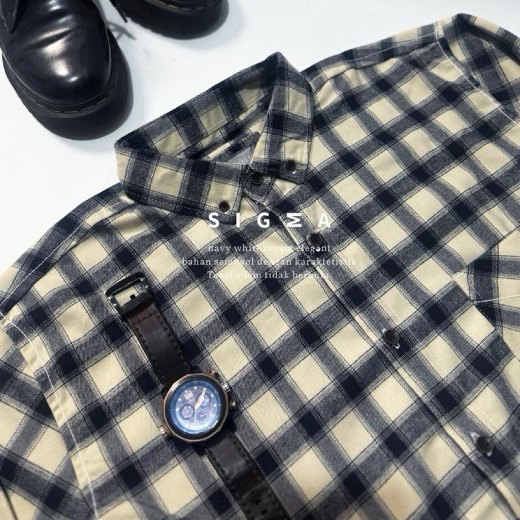 KEMEJA FLANEL LENGAN PANJANG F2D SEMI WOL PREMIUM ET 23