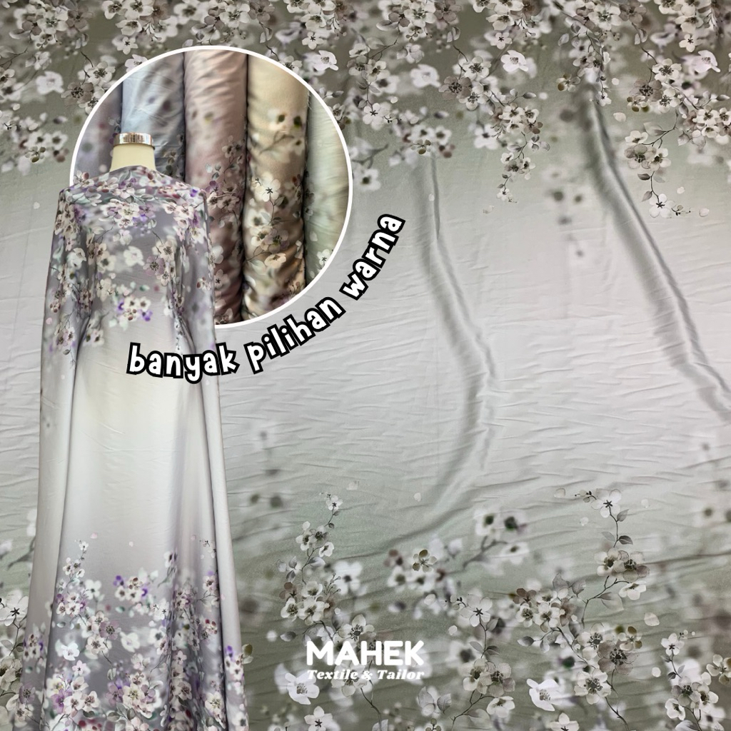 Satin Motif Bunga / Silk Motif Garden / Armani Print / Armani Motif  / Kain Motif Sakura / Kain Bung