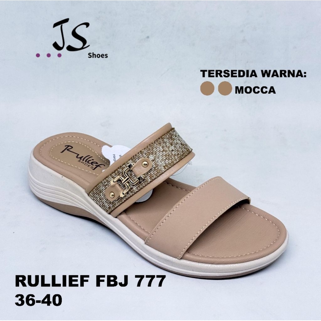 RULLIEF FBJ 777 - SANDAL SLOP WEDGES CASUAL WANITA DEWASA MERK RULLIEF ORIGINAL
