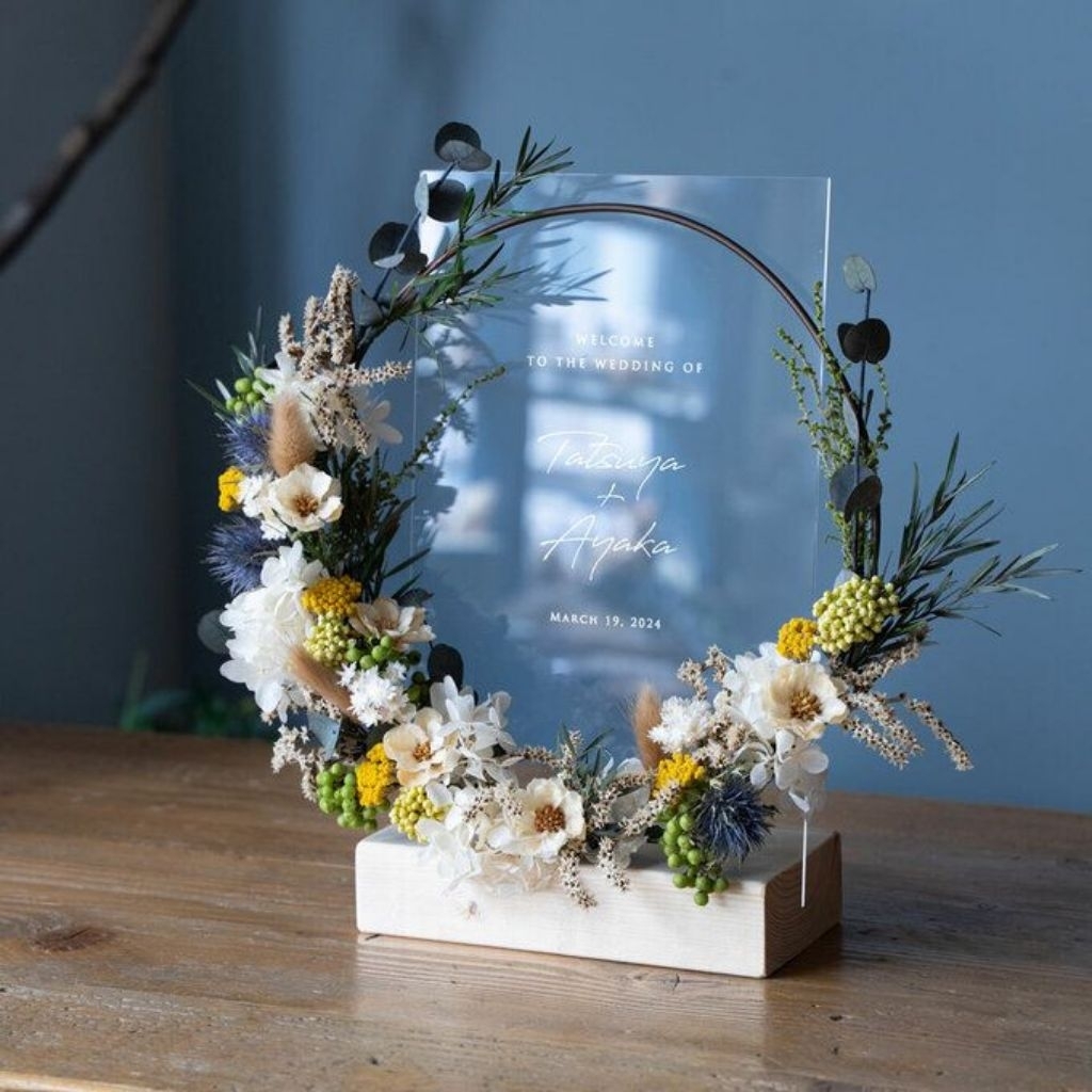 Akrilik Bunga Kering Custom Nama – Handmade & Eksklusif