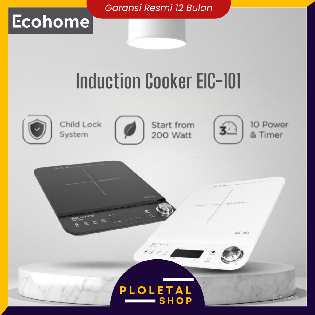 ECOHOME Induction Cooker EIC-101 Smart Kompor Induksi Listrik Low Watt Kompor Listrik