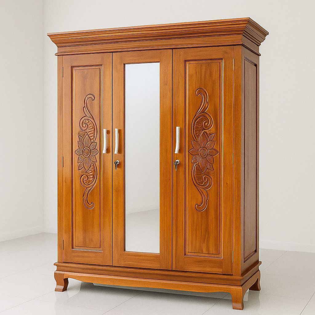 lemari kayu jati 3 pintu