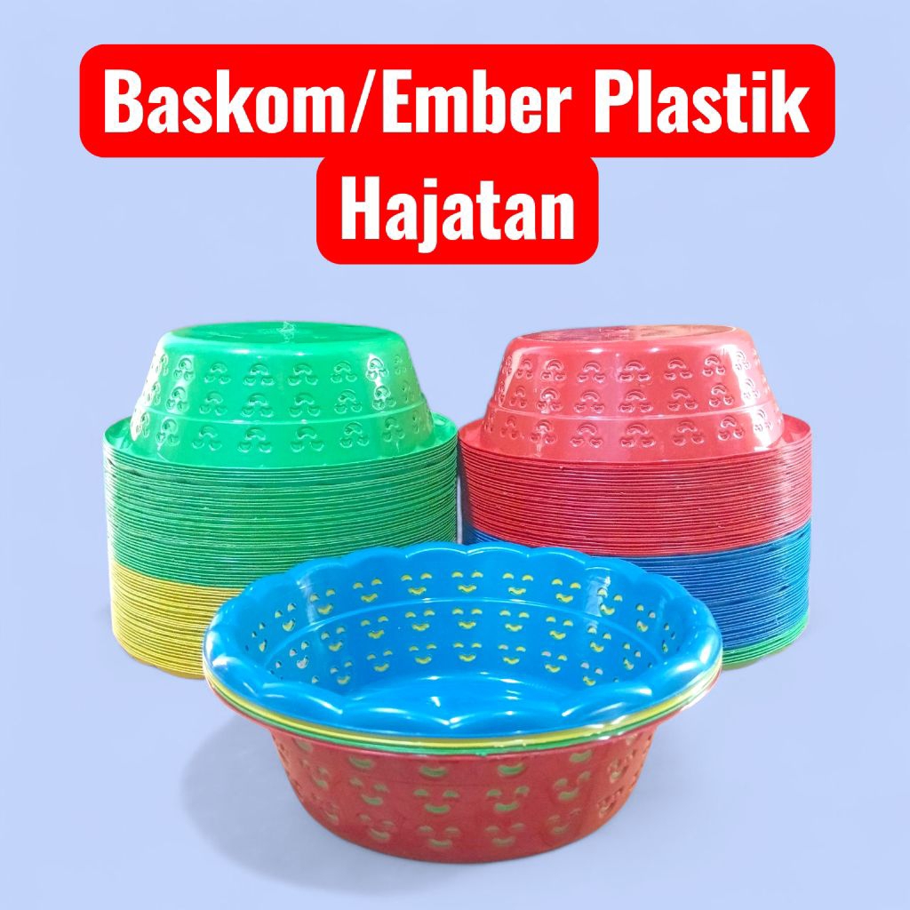 Baskom Hajatan/Baskom Smile/Ceting Hajatan Plastik Grosir isi 25,50,100 pcs 23x7,5cm