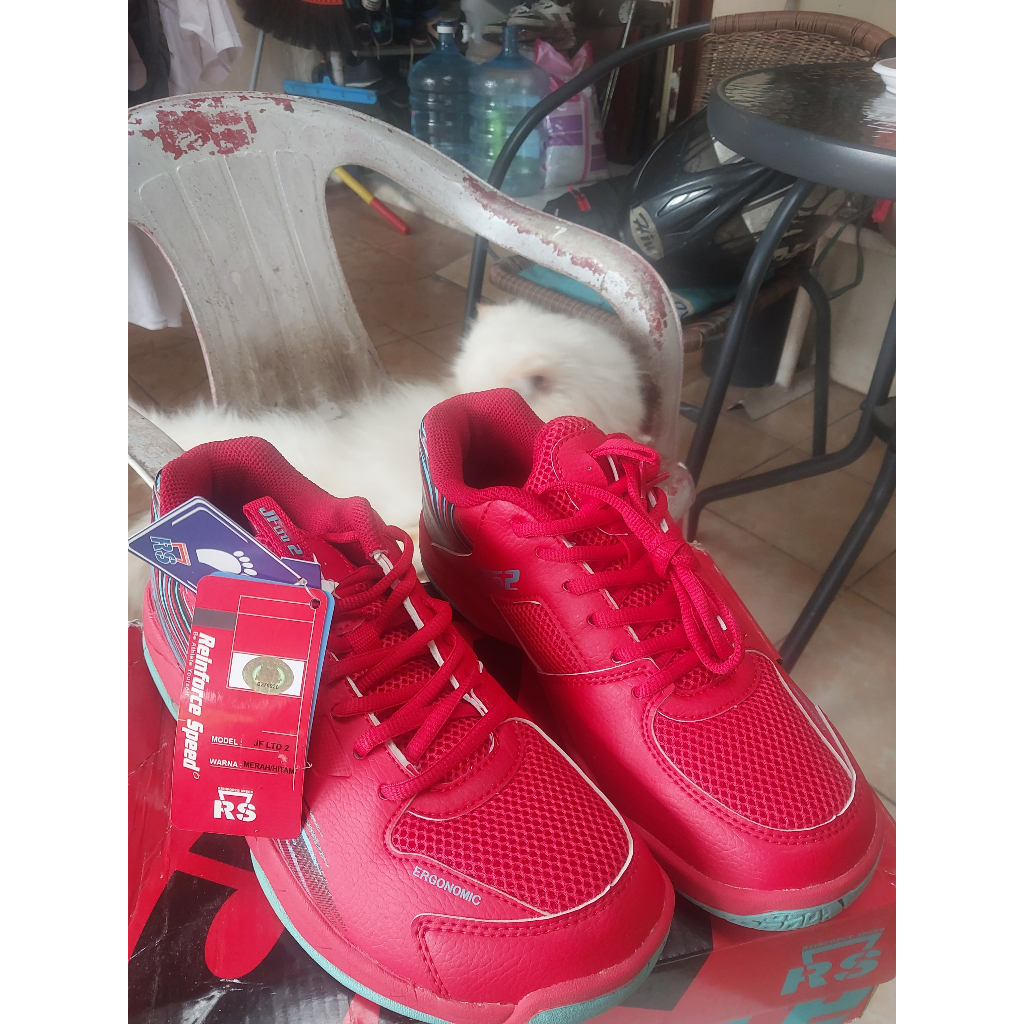 sepatu badminton rs jf ltd 2 merah original