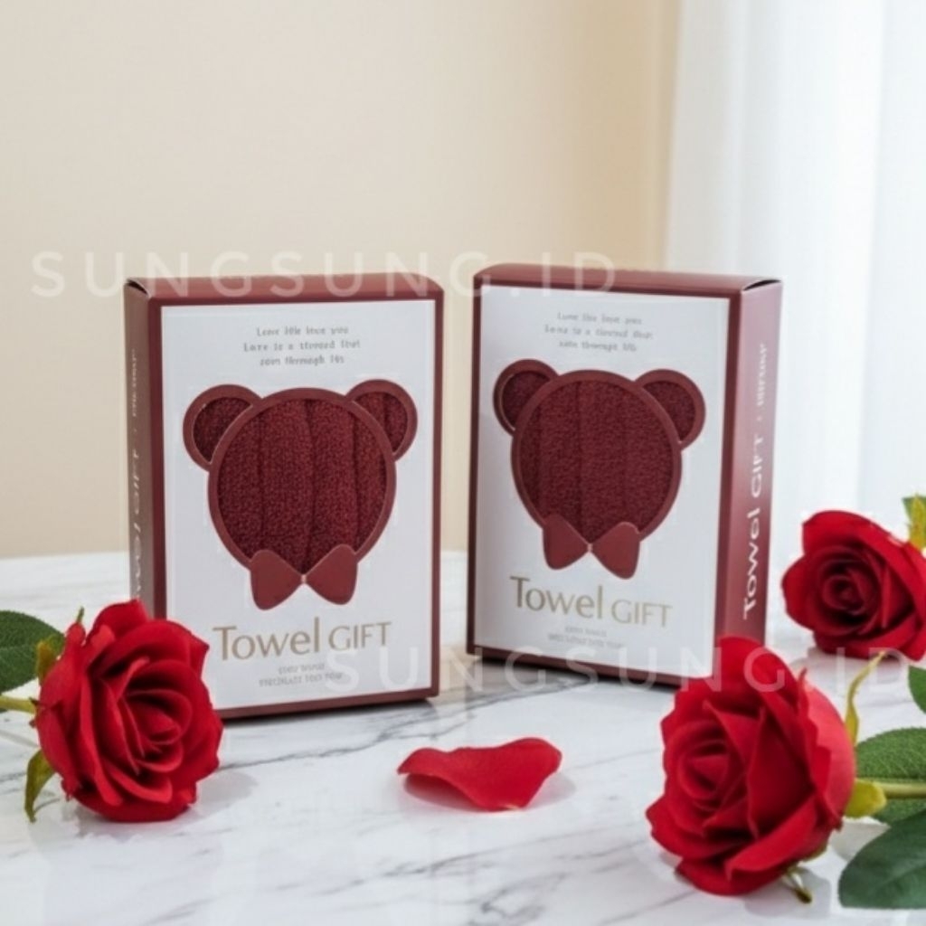 Souvenir Handuk Box / Towel Bear Gift / Handuk Souvenir Premium (1907)