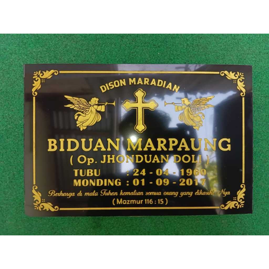 NISAN MAKAM KRISTEN GRANIT CUSTOM DESAIN  - Nisan makam Elegan Tahan Cuaca TERMURAH Ukuran 20x30