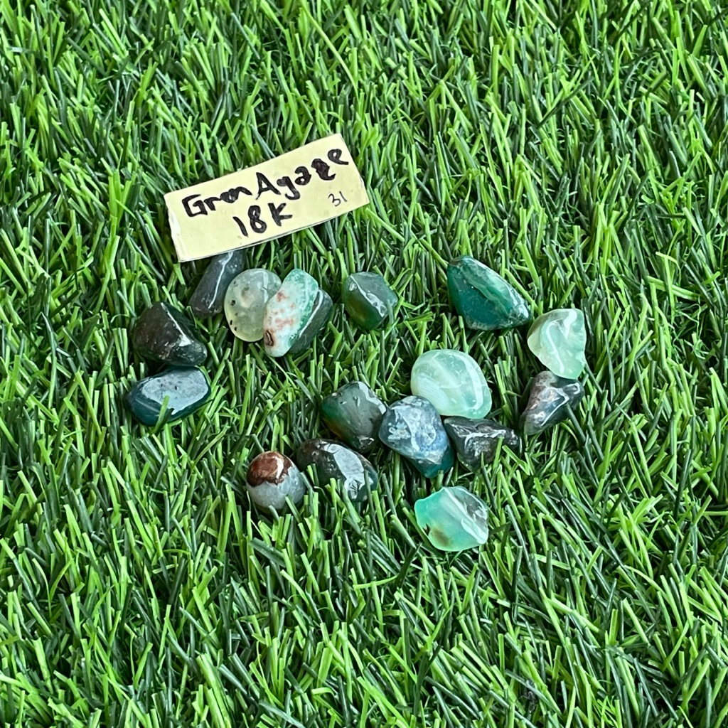 batu akik asli natural jenis green agate unik langka / bongkahan batu green agate unik langka natura