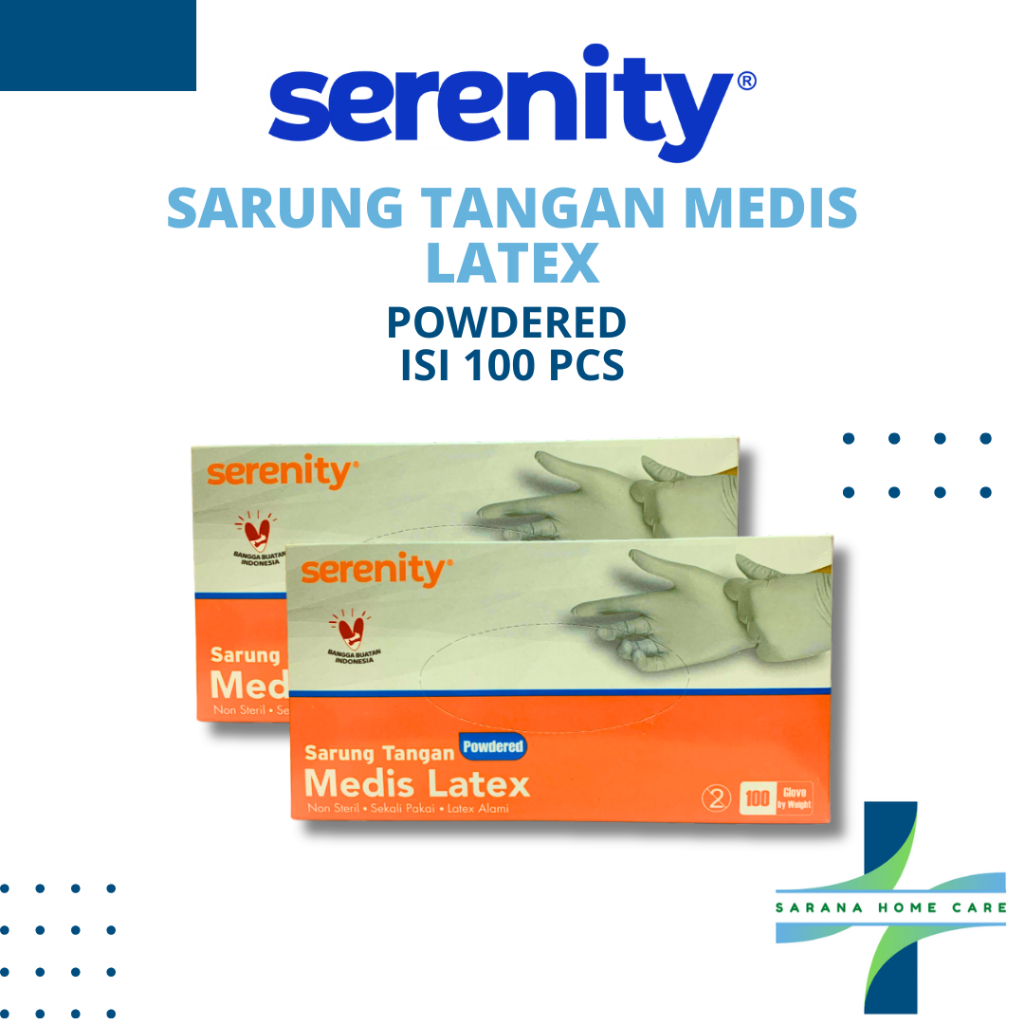 Sarung tangan SERENITY  Latex Powdered / medical latex gloves / latex gloves