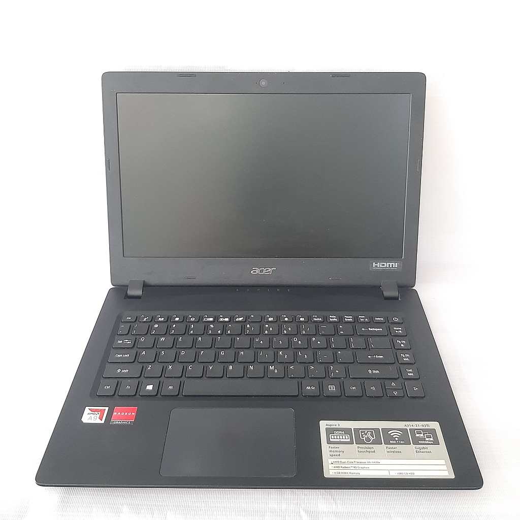 ACER ASPIRE A314-21 AMD A9-9420e RAM 4GB SSD 256GB VGA AMD R5
