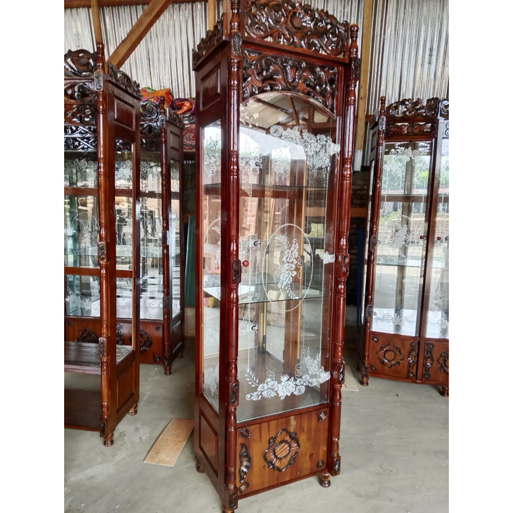 Lemari Crystal Kaca Hias 1 Pintu