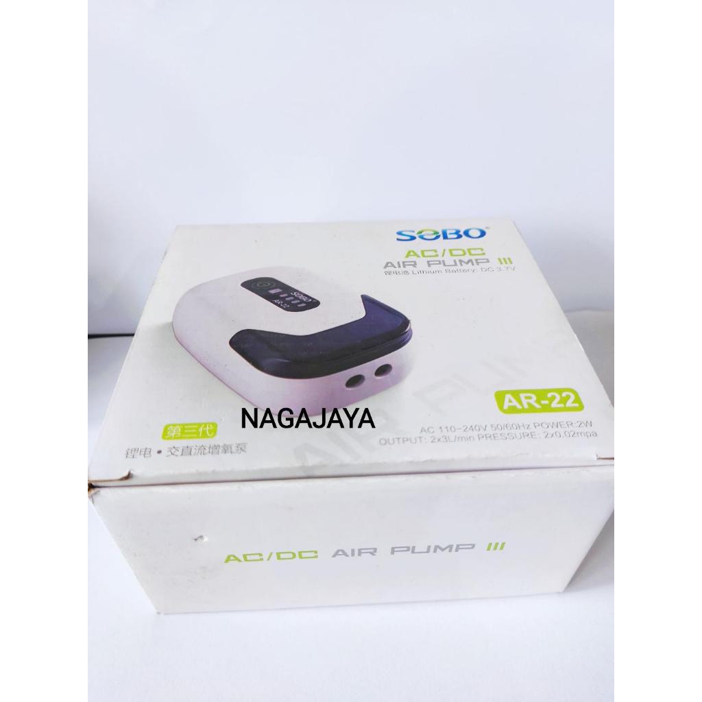 Pompa Sobo AR 22 Aerator Udara AC/DC Aerator 2 Lubang Aquarium Kolam