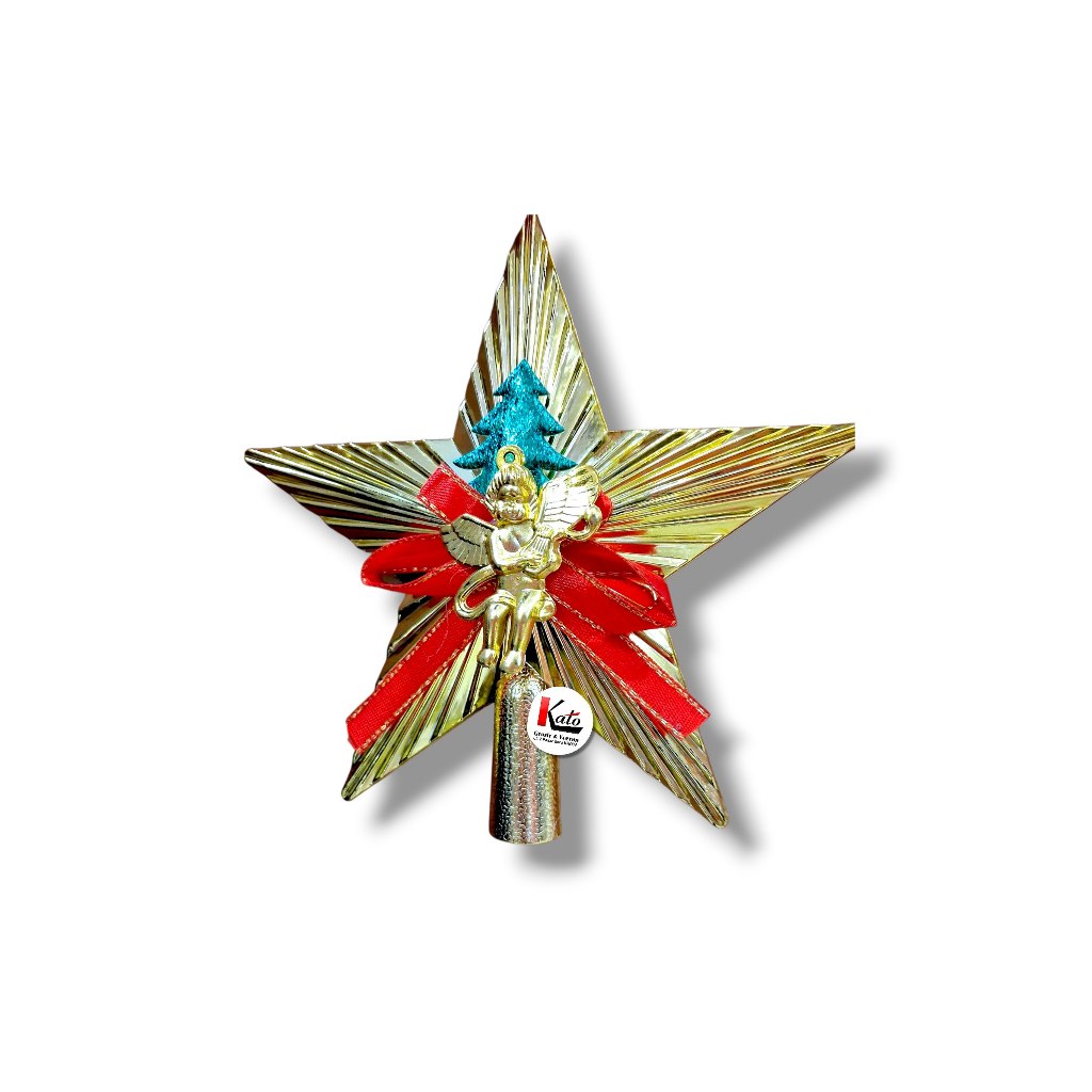 Bintang Malaikat Natal Hiasan Pohon  Dekorasi Natal Emas Elegan