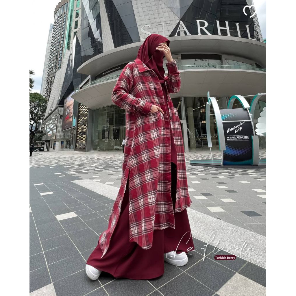 Set Gamis Outer La Flanelle Gamis Outer Kekinian Original Mahira