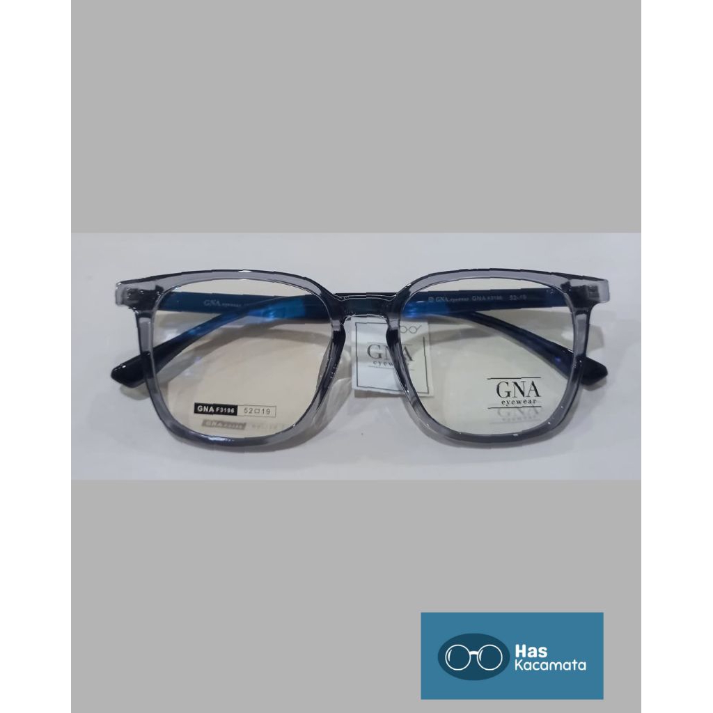 Frame kacamata pria / wanita Eyewear GNA F-3196 Original + Lensa