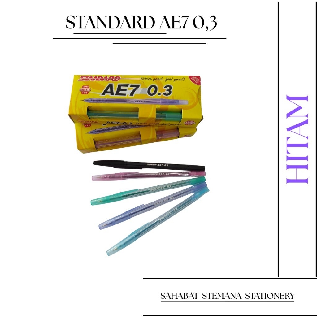 Pulpen Standard AE7 0,3 Hitam