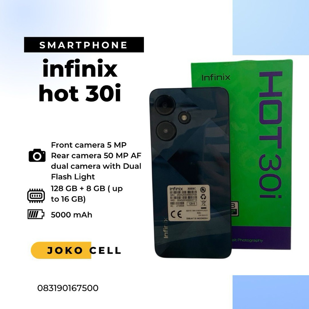 INFINIX HOT 30i 8/128 handphone second