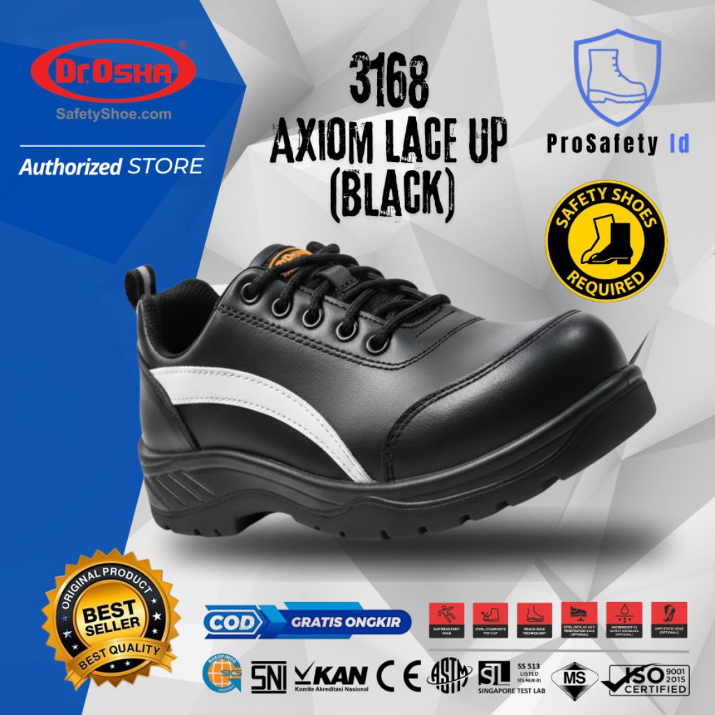 Dr OSHA Axiom 3168 S1 or S2 Composite Safety Shoes - Black
