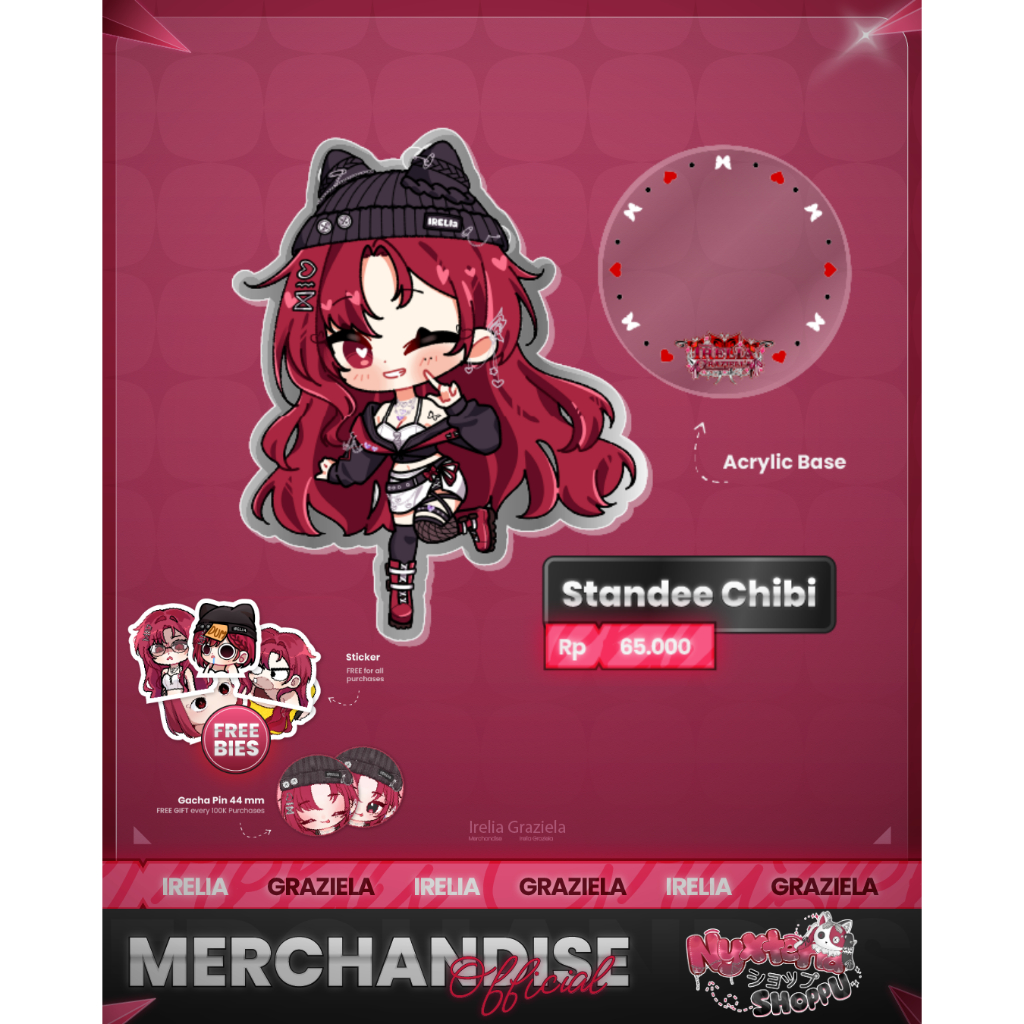 Merchandise Standee Chibi Official Anime Vtuber Irelia Graziella