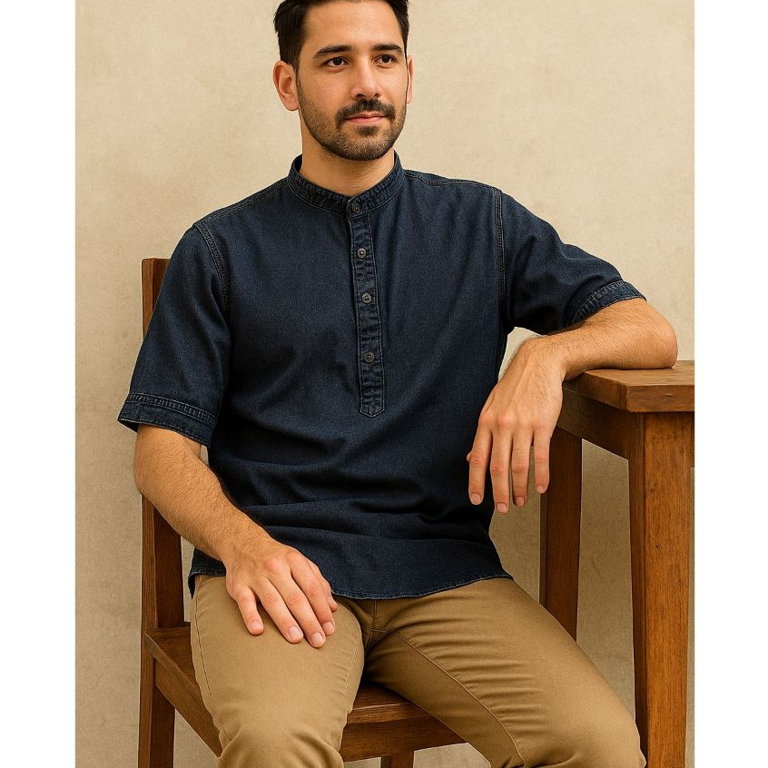 Baju Koko Jeans Kurta Jumbo Premium Quality Kurta Jeans Koko Lengan Pendek