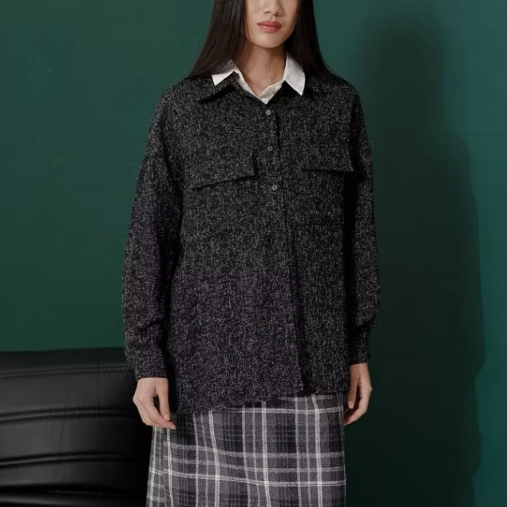 [ New ] THIS IS APRIL - Marcela Top Black Shirt Kemeja Wanita | HB 269k