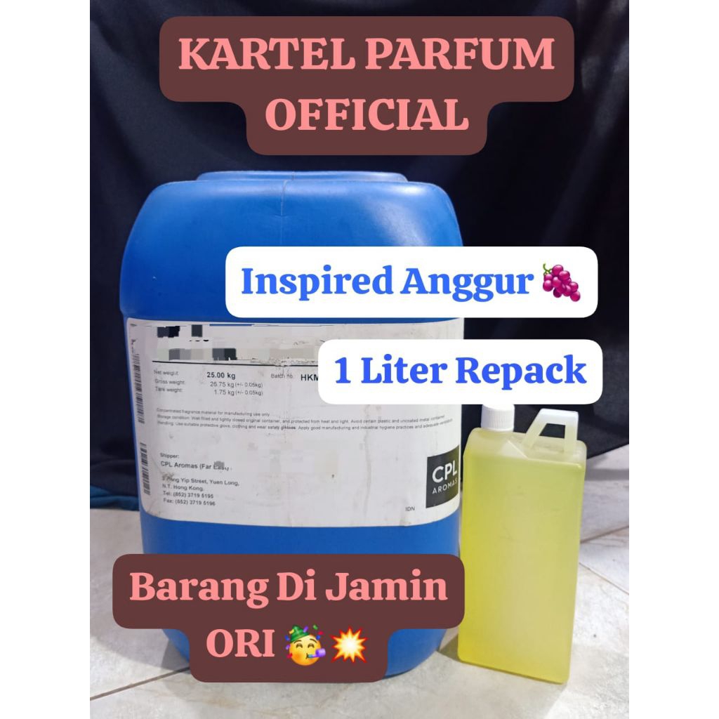 BIBIT PARFUM MURNI | ANGGUR | 1LITER REPACK | CPL