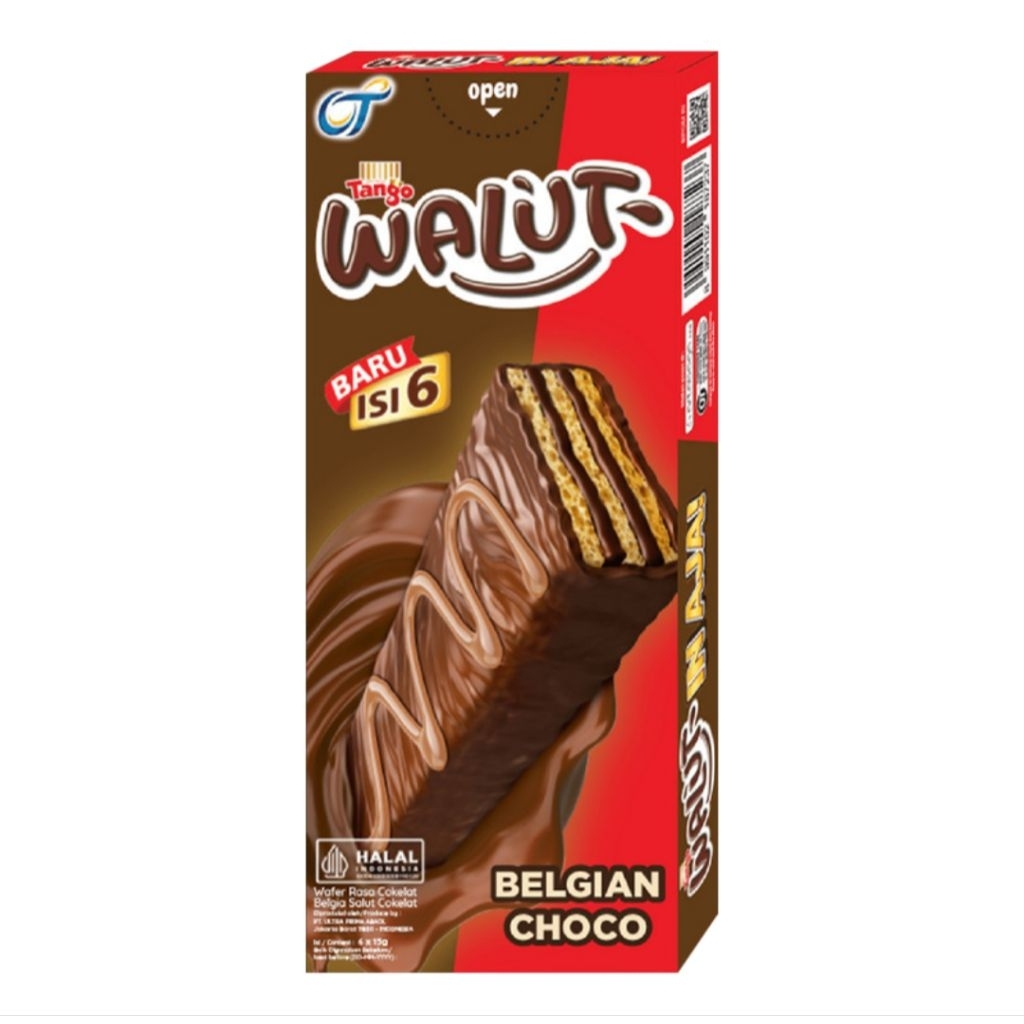 Tango Walut Wafer Cokelat Belgian Box 90 g