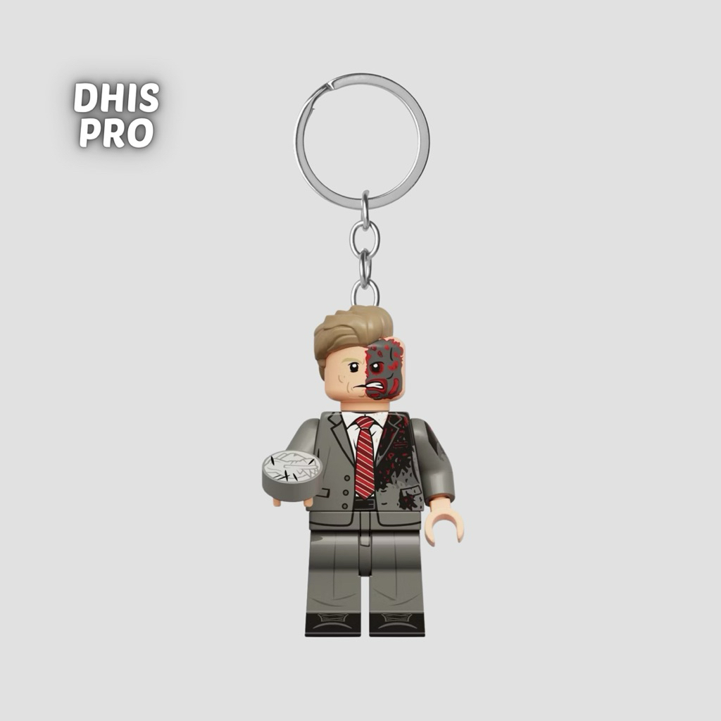 Dhis Project Gantungan Kunci LEGO Minifigure Two Face DC Comic