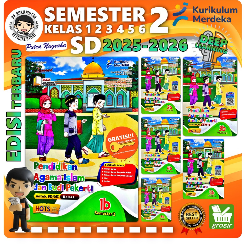 BUKU LKS PAI PENDIDIKAN AGAMA ISLAM SD KELAS 1 2 3 4 5 6 SEMESTER 2 2025-2026 DEEP LEARNING KURIKULU