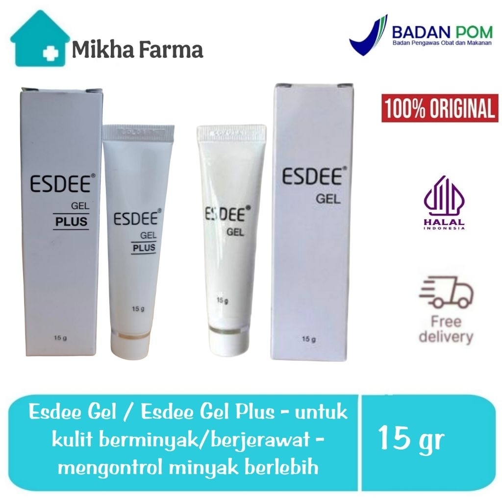 Esdee Gel / Esdee Gel Plus - untuk kulit berjerawat / jerawat - mengontrol minyak berlebih di wajah 