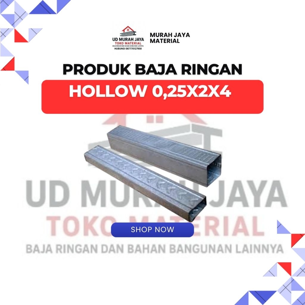 Besi Galvalum Hollow 0.25x2x4 Per Iket Isi 25 Lonjor – Baja Ringan Kokoh dan Tahan Lama untuk Konstr
