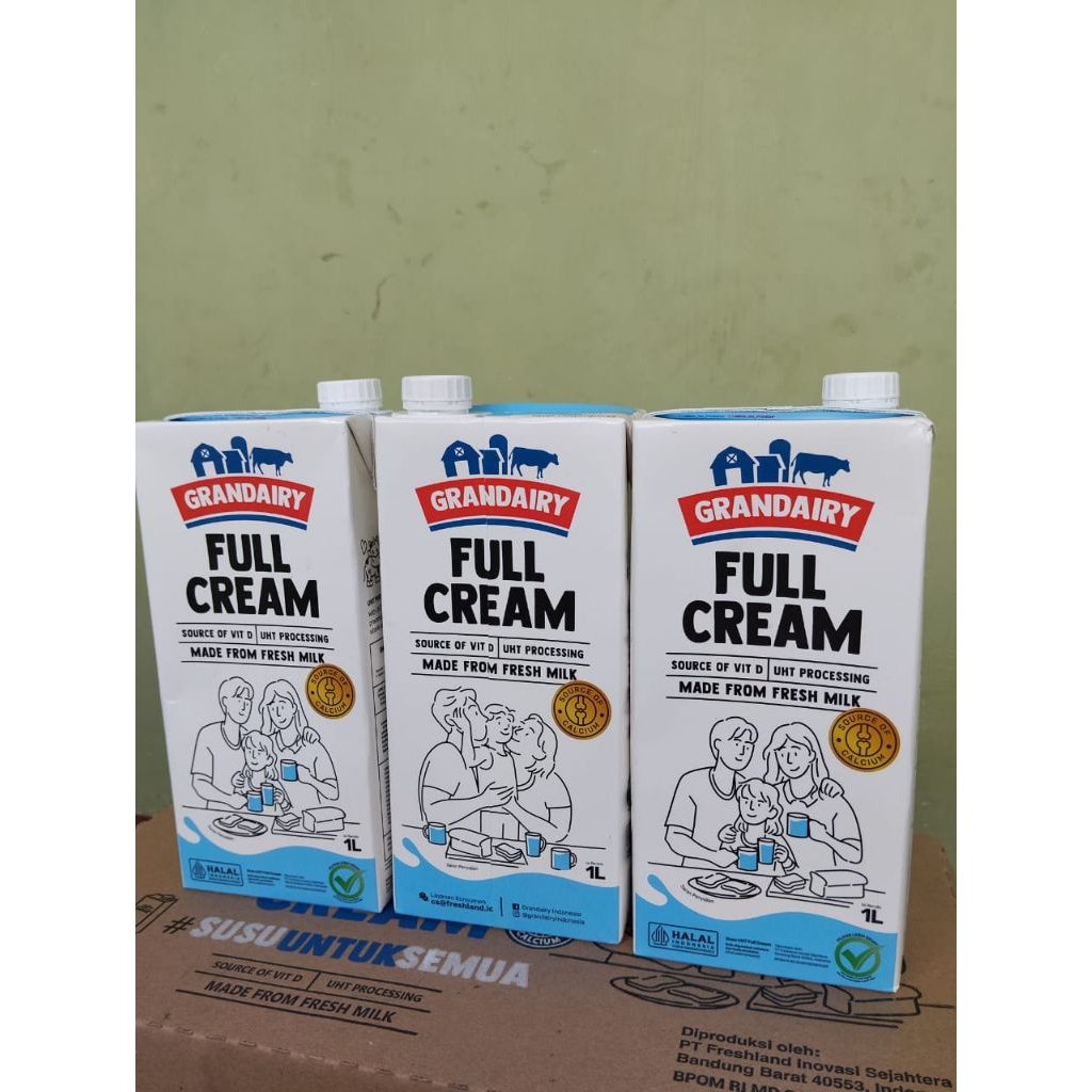 Grandairy Full Cream Exp 2027/Indomilk /Ultra/Foaming 1 Liter