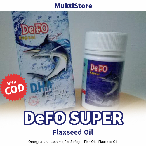 Minyak ikan ( fish oil ) suplemen omega 3 6 & flaxseed oil Defo kapsul super