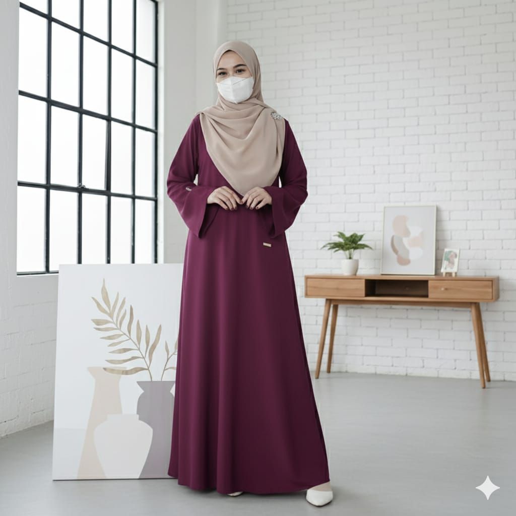 gamis abaya hitam terbaru/abaya dress remaja kekinian lebaran/kondangan size s m l xl