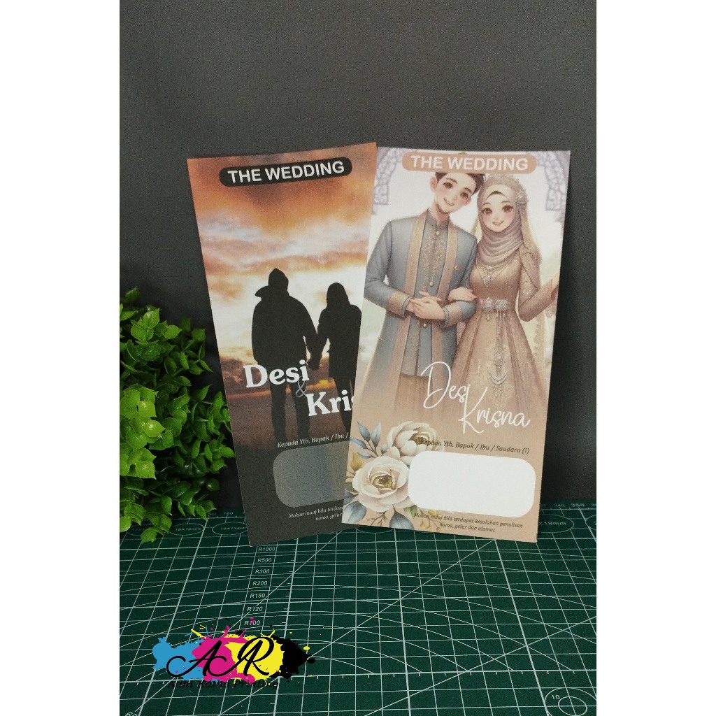 Cetak undangan simpel satu lembar tanpa lipat