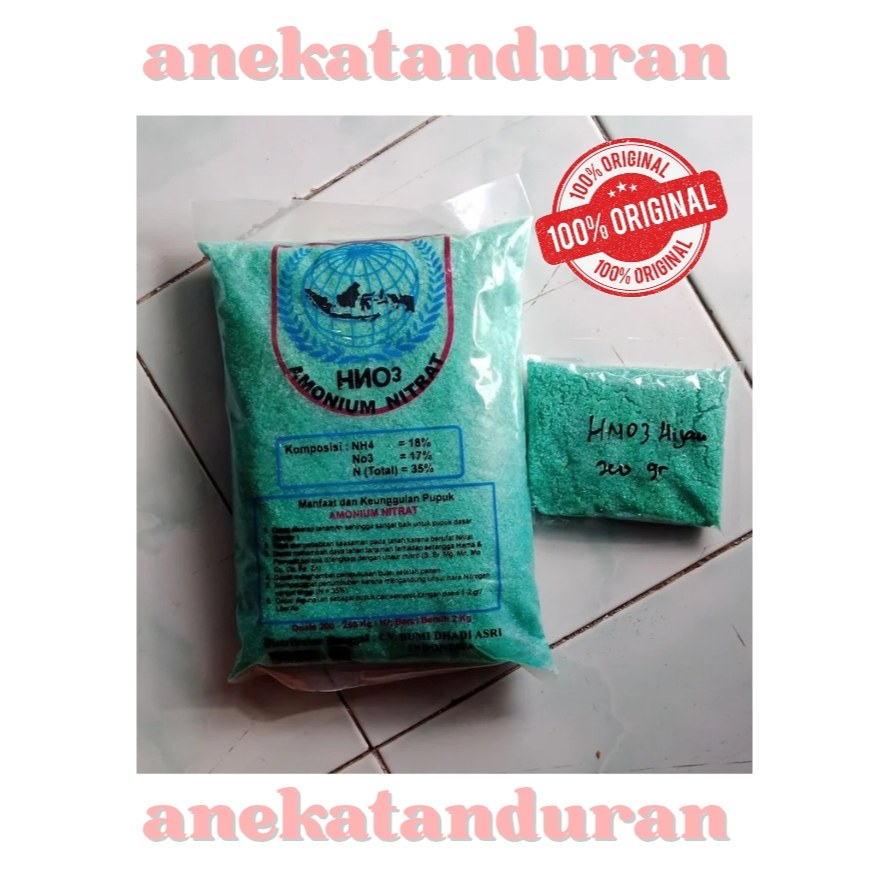 Pupuk HNO3 Hijau Amonium Nitrat Kemasan Repack 200 Gram