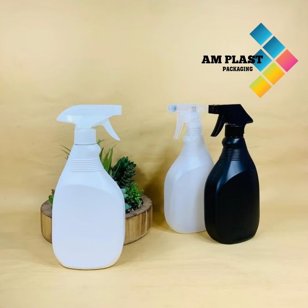 Botol Kispray 500 ML HDPE Slim/Botol Kispray Semprot Kosong/Botol Kispray 500 ML HDPE Kispray Kotak