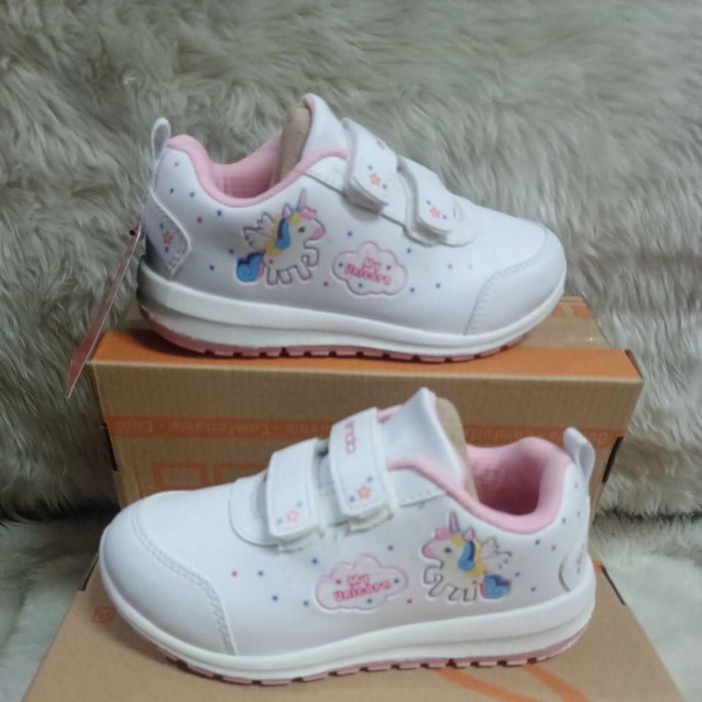 SEPATU ANDO MINICORN VECRO,SEPATU ANAK PAUD DAN TK, SEPATU CASUAL ANAK CEWEK, SEPATU FASHION ,SIZE 2