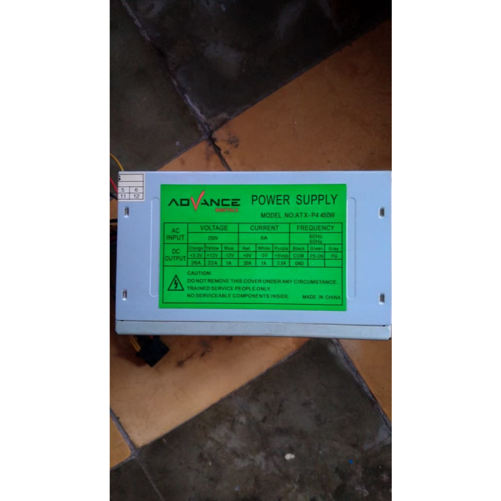 Power Supply ADVANCE 450W Bekas Murah | PSU PC Rakitan Gaming / Office | Tes Normal Siap Pakai