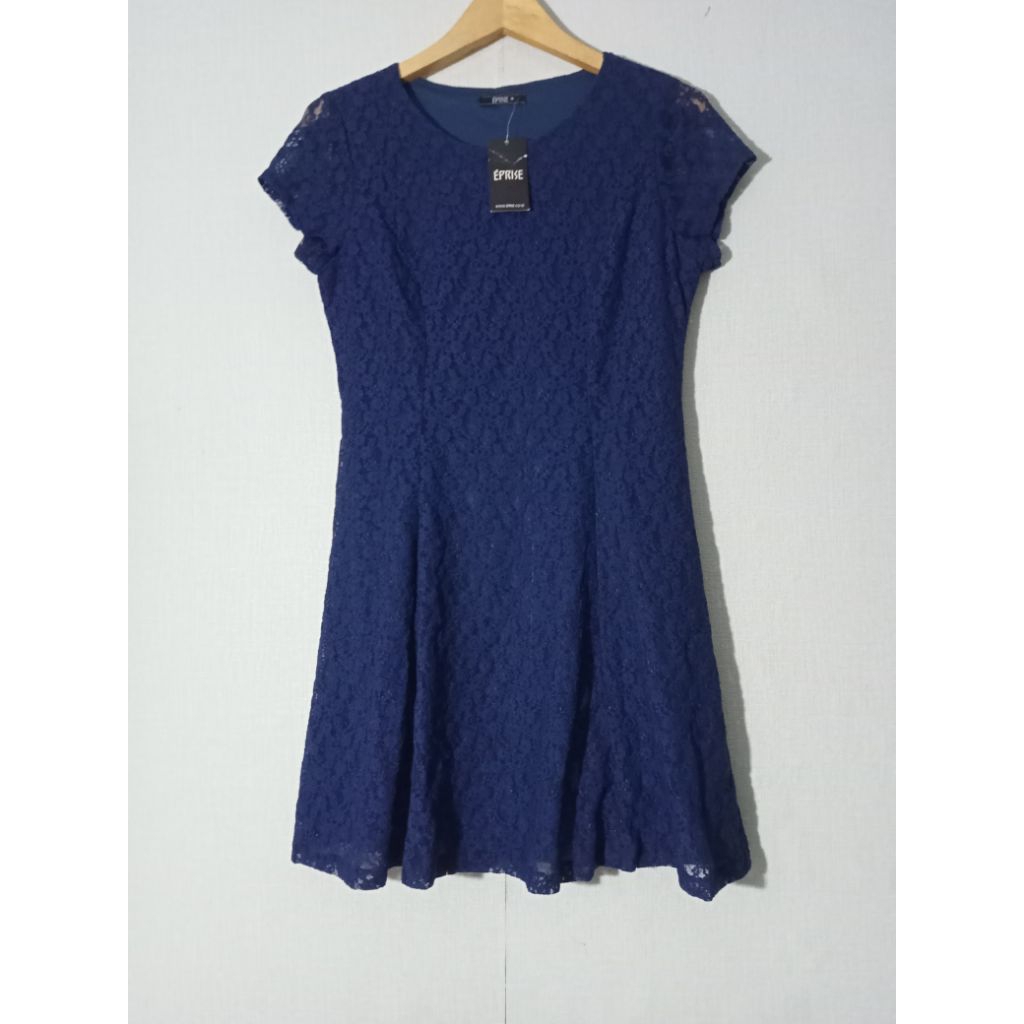 Eprise - Dress Brokat Navy Size M