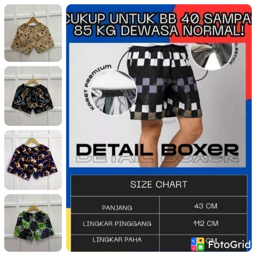 celana Boxer bahan mikro konveksi grosir lusinan isi 12pcs