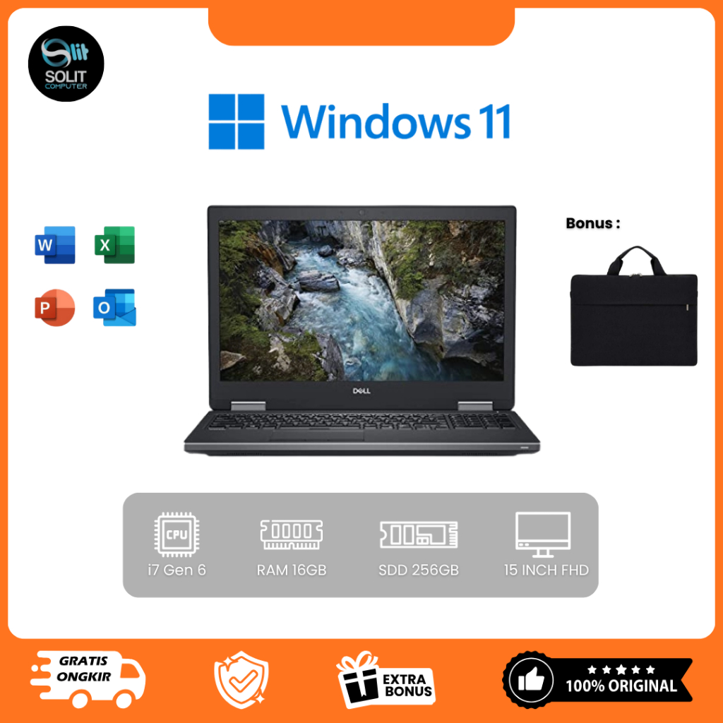 Dell Precision 7510 [VGA] i7-6820HQ | 16GB | SSD 256GB | 15” FHD | Backlit