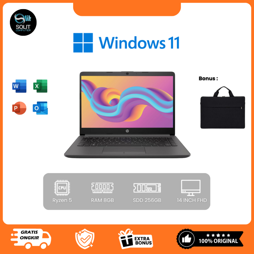 HP ProBook 245 G7 Ryzen 5 Laptop Second Rasa Baru Garansi Solit 03