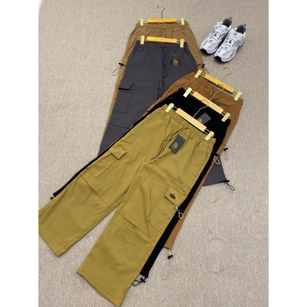 Cargo Pants Wanita Highwaist Bengaline Premium Korean Style | Celana Kargo Wanita High Waist Serut B
