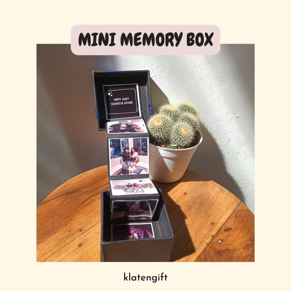 Mini - Kado Memory Foto Box/ Aesthetic Hadiah Ulang Tahun/ Anniversary Cewek/ Cowok Custom