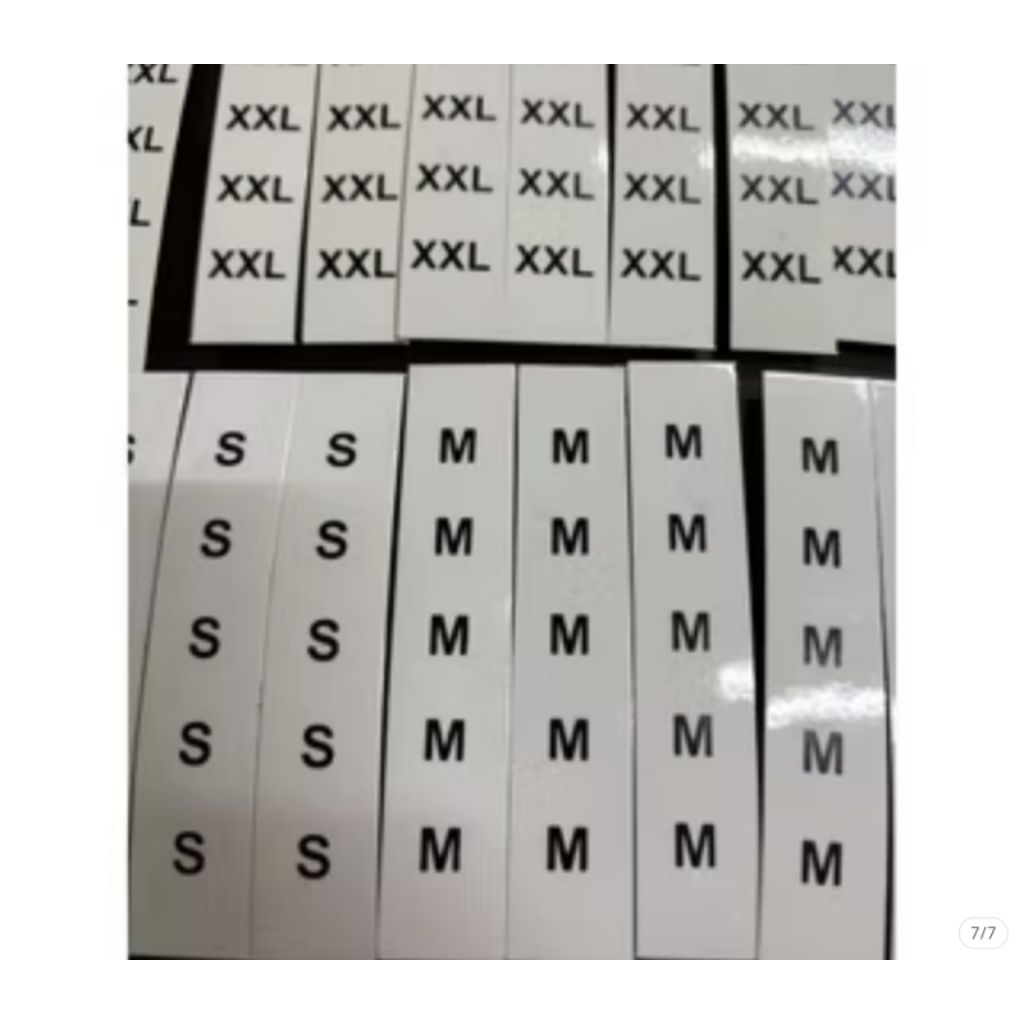size tempel ukuran s, m,L, XL, xxl, xxl